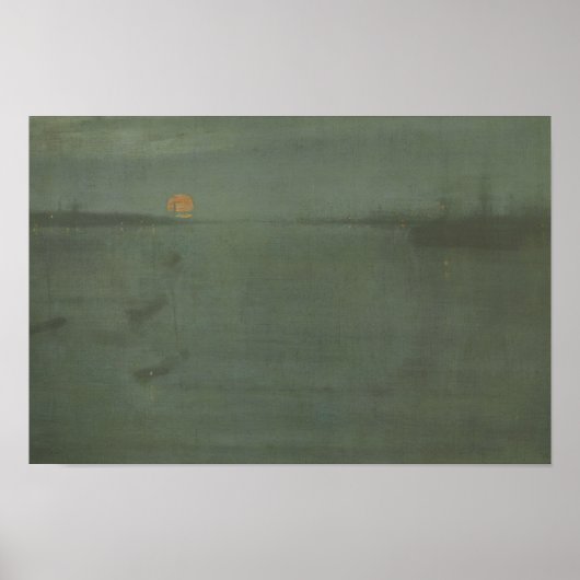 James McNeill Whistler – ノクターン – 青と金ゴールド ポスター (正面)