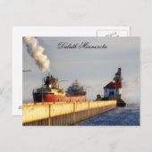 James R. Barker Ship and Lighthouse, Minnesota ポストカード (正面/裏面)