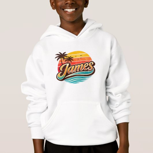 James Retro Sunset Tropical Name Design (正面)