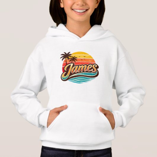 James Retro Sunset Tropical Name Design (正面)