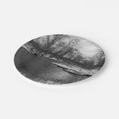 James River Grayscaleに沿った雪 ペーパープレート (アングル)