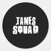 James Squad Name Funny James ラウンドシール (正面)