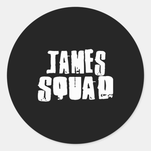 James Squad Name Funny James  ラウンドシール (正面)