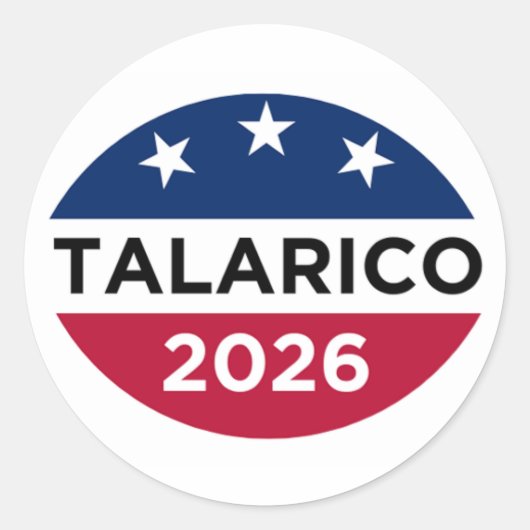 James Talarico 2026 キャンペーンステッカー ラウンドシール (正面)