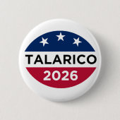 James Talarico 2026 キャンペーンバッジ 缶バッジ (正面)