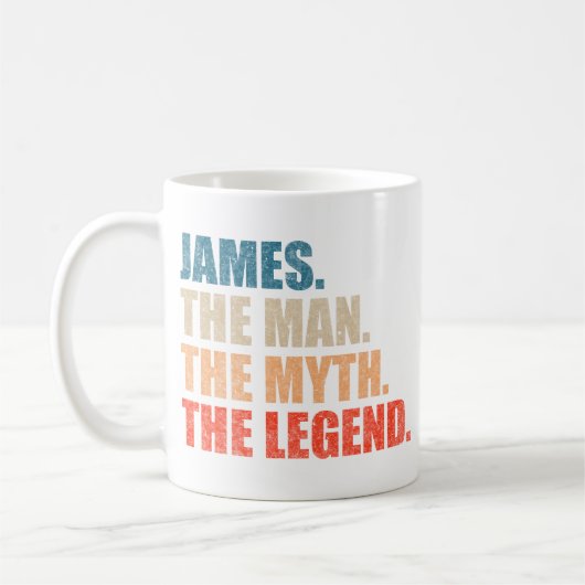 James The Man The Myth The Legend コーヒーマグカップ (左)