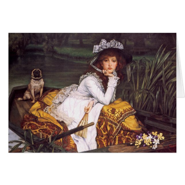 James TissotによるYoung Lady & Her Pet Pug in a Boat (正面横)
