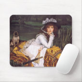 James TissotによるYoung Lady & Her Pet Pug in a Boat マウスパッド (マウス)