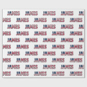 James Vorname Name USA US Geschenkpapier Papier ラッピングペーパー (フラット)