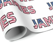 James Vorname Name USA US Geschenkpapier Papier ラッピングペーパー (ロールコーナー)