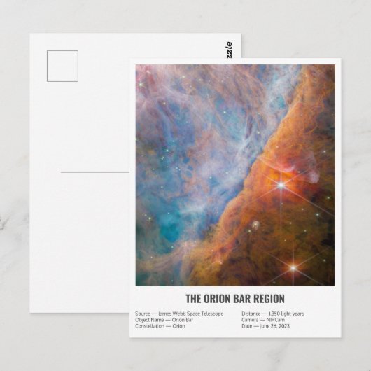 James Webb Orion Constellationバー(NIRCam Image) ポストカード (正面/裏面)