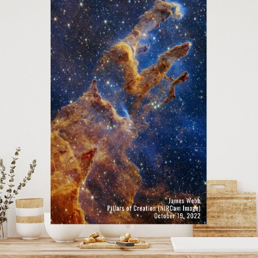 James Webb Pillars of Creation Nebula NIRCam Image ポスター (キッチン)