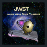 James Webb Space Telescope JWST ポスター<br><div class="desc">The James Webb Space Telescope or JWST is the next generation successor to the amazing Hubble Space Telescope that has produced so many stunning images of our solar system and universe. JWST will probe farther into the cosmos using a larger gold coated beryllium mirror and more sensitive instruments focused on...</div>