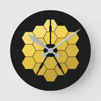 James Webb Space Telescope (JWST) Golden Mirror Th ラウンド壁時計