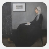 James Whistler – アーティストの母ポートレート スクエアシール (正面)