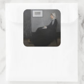James Whistler – アーティストの母ポートレート スクエアシール (バッグ)