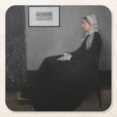 James Whistler – アーティストの母ポートレート スクエアペーパーコースター (正面)