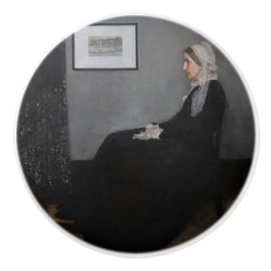 James Whistler – アーティストの母ポートレート セラミックノブ (正面)