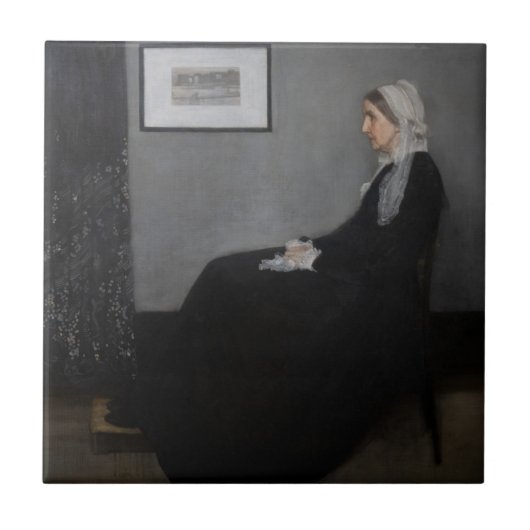 James Whistler – アーティストの母ポートレート タイル (正面)