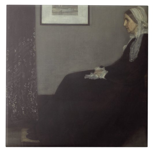 James Whistler – アーティストの母ポートレート タイル (正面)