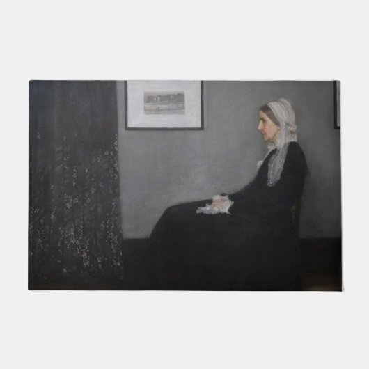 James Whistler – アーティストの母ポートレート ドアマット (正面)