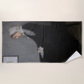 James Whistler – アーティストの母ポートレート ビーチタオル (正面)