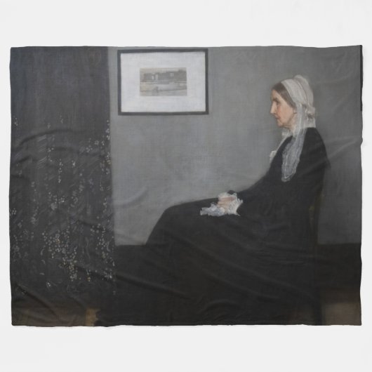 James Whistler – アーティストの母ポートレート フリースブランケット (正面(横))
