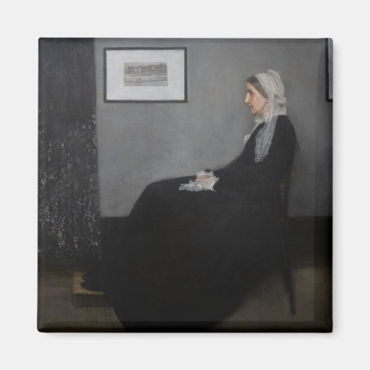 James Whistler – アーティストの母ポートレート マグネット (正面)