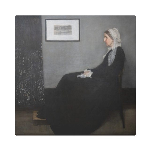 James Whistler – アーティストの母ポートレート メタルプリント (正面)