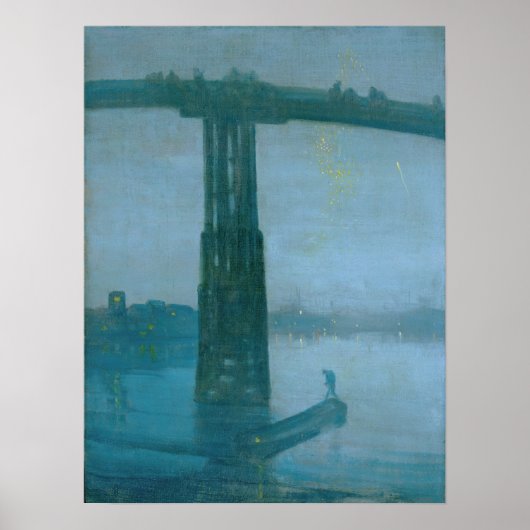 James Whistler – ノクターン、Old Battersea Bridge ポスター (正面)