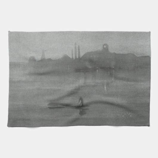 James Whistler – ノクターン： The Thames at Battersea キッチンタオル (横)