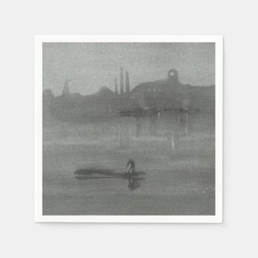 James Whistler – ノクターン: The Thames at Battersea スタンダードカクテルナプキン (正面)