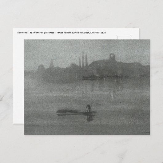 James Whistler – ノクターン: The Thames at Battersea ポストカード (正面/裏面)