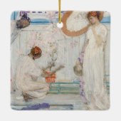 James Whistler – ホワイトシンフォニー、3人の女の子 セラミックオーナメント (裏面)