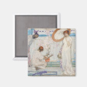 James Whistler – ホワイトシンフォニー、3人の女の子 マグネット (正面/裏面)