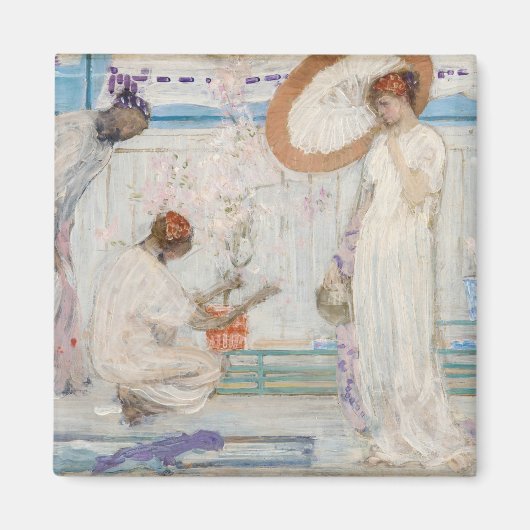 James Whistler – ホワイトシンフォニー、3人の女の子 マグネット (正面)