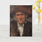James Whistler – マン喫煙a Pipe カード (黄色い花)