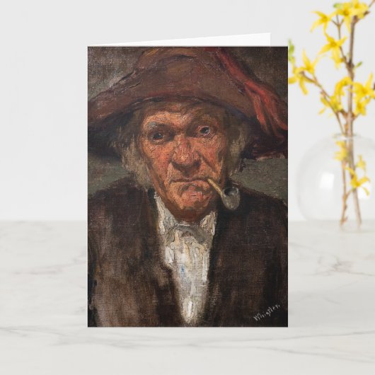 James Whistler – マン喫煙a Pipe カード (黄色い花)