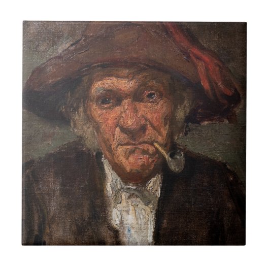 James Whistler – マン喫煙a Pipe タイル (正面)