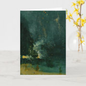 James Whistler – 黒と金ゴールドの夜景 カード (黄色い花)