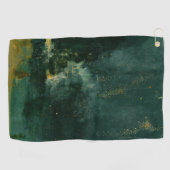 James Whistler – 黒と金ゴールドの夜景 ゴルフタオル (横)