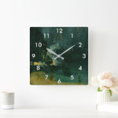 James Whistler – 黒と金ゴールドの夜景 スクエア壁時計 (ホーム)