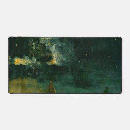 James Whistler – 黒と金ゴールドの夜景 デスクマット