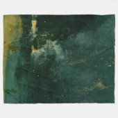 James Whistler – 黒と金ゴールドの夜景 フリースブランケット (正面(横))