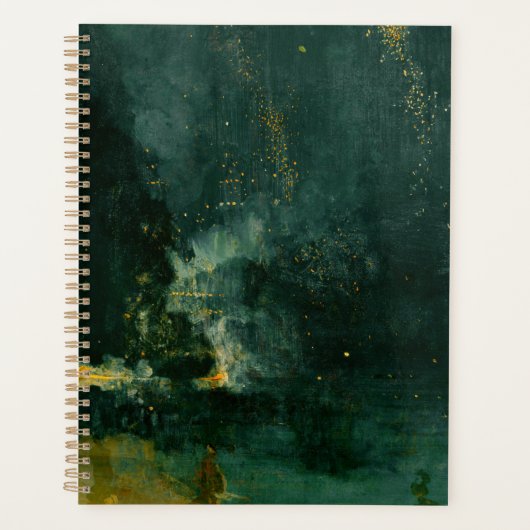 James Whistler – 黒と金ゴールドの夜景 プランナー手帳 (正面)