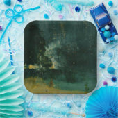 James Whistler – 黒と金ゴールドの夜景 ペーパープレート (パーティー)