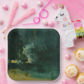 James Whistler – 黒と金ゴールドの夜景 ペーパープレート (パーティー)