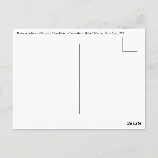 James Whistler – 黒と金ゴールドの夜景 ポストカード (裏面)