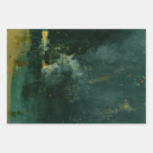 James Whistler – 黒と金ゴールドの夜景 ラッピングペーパーシート (正面)