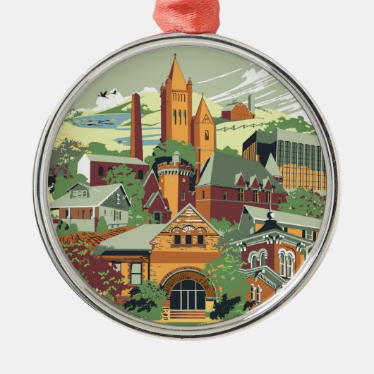 Jamestownの建築のクリスマスのオーナメント メタルオーナメント (正面)